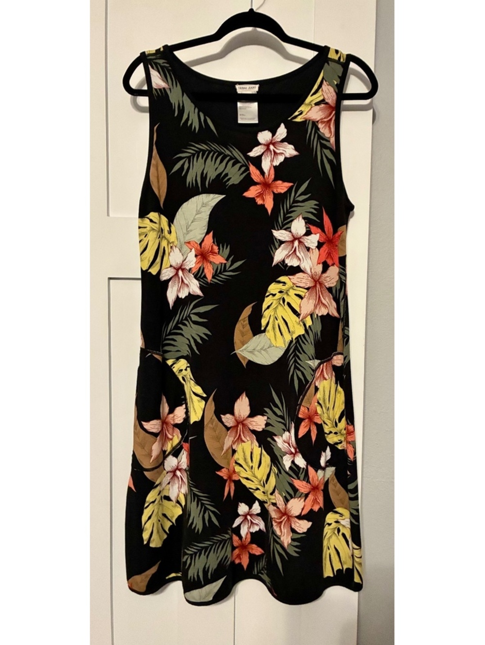 Tribal Jeans Tropical Floral Print Tank Dress Sz Medium